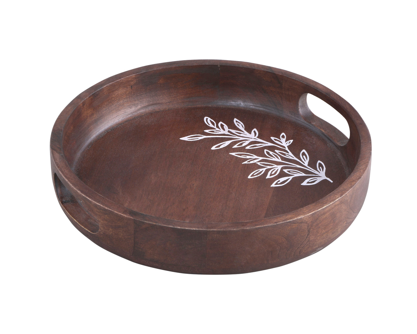 LUXE Round Wooden tray (With 4 FREE Coasters)