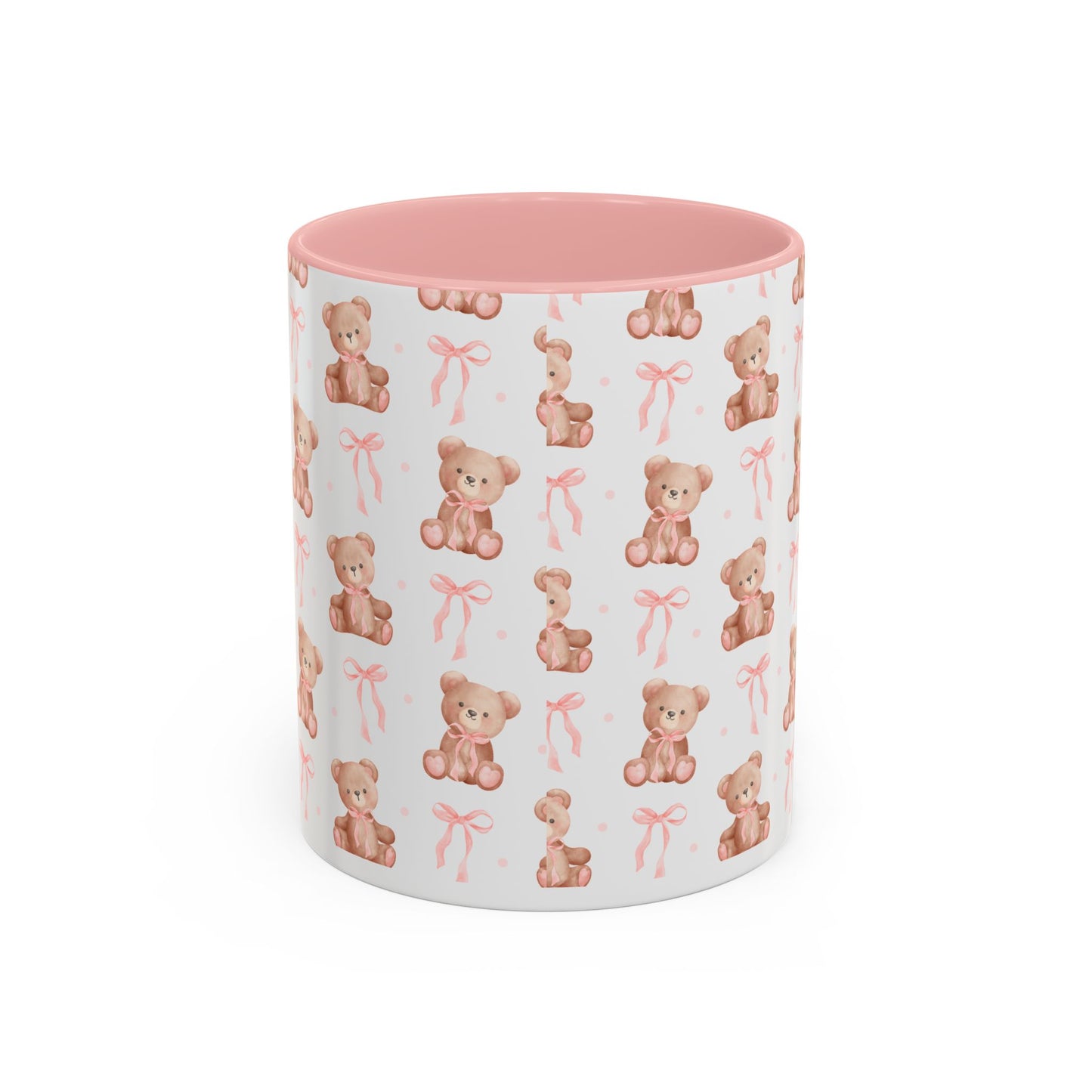 Teddy Bear With Pink Bow Ceramic Mug || 350ML