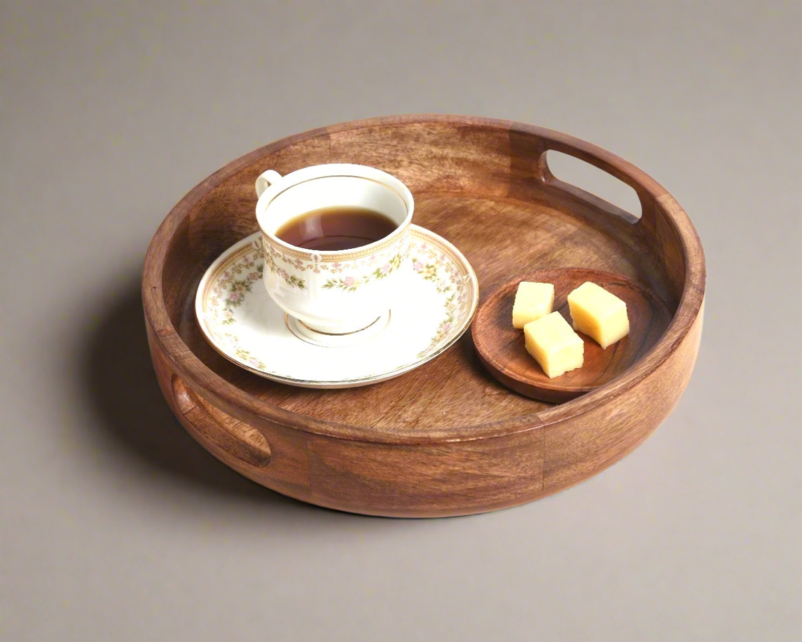Round Wooden Tray