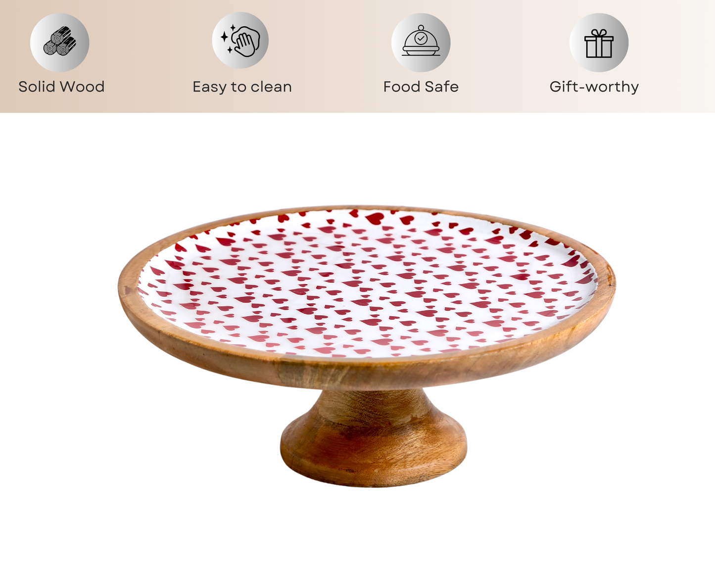 Red Heart Cake Stand