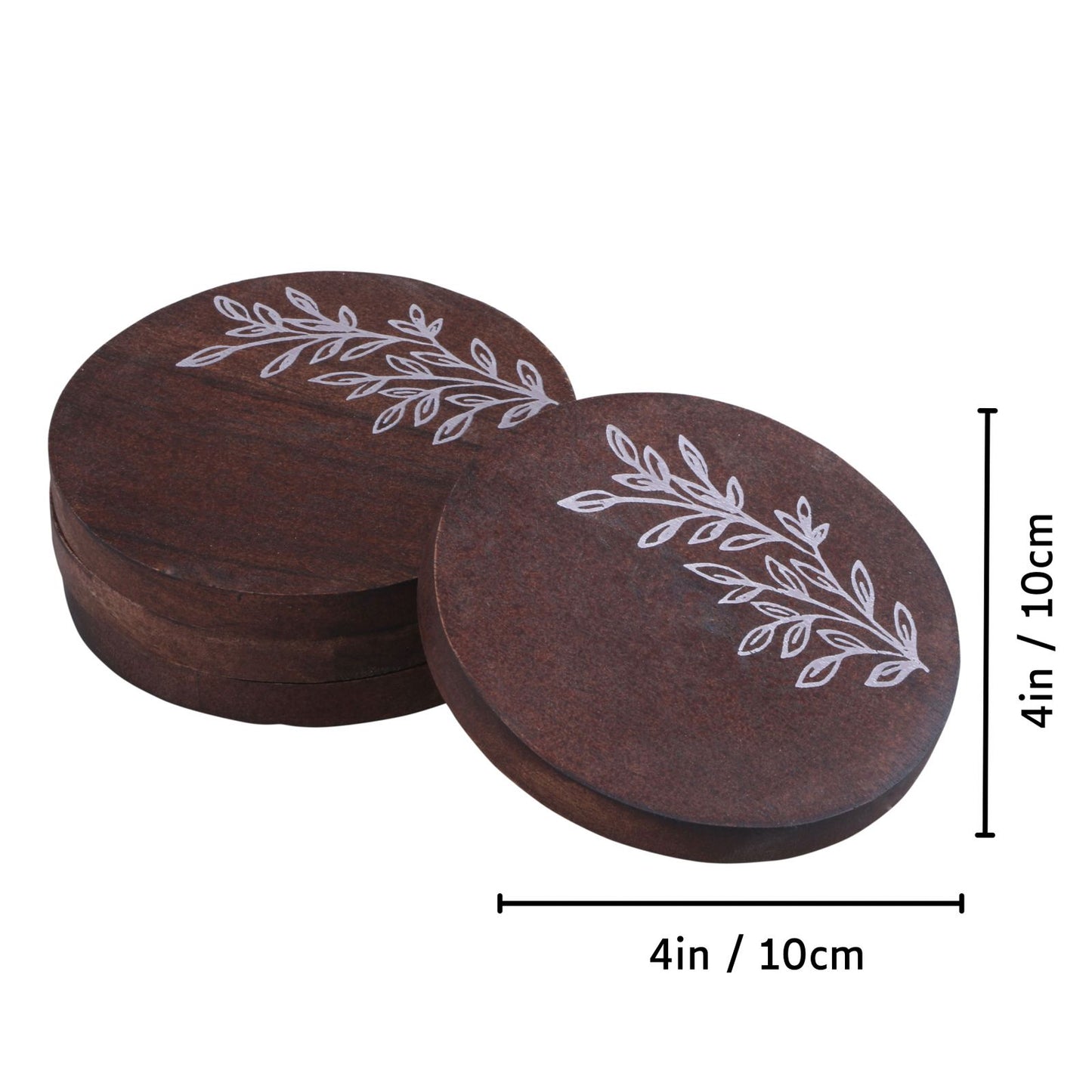 LUXE Round Wooden tray (With 4 FREE Coasters)