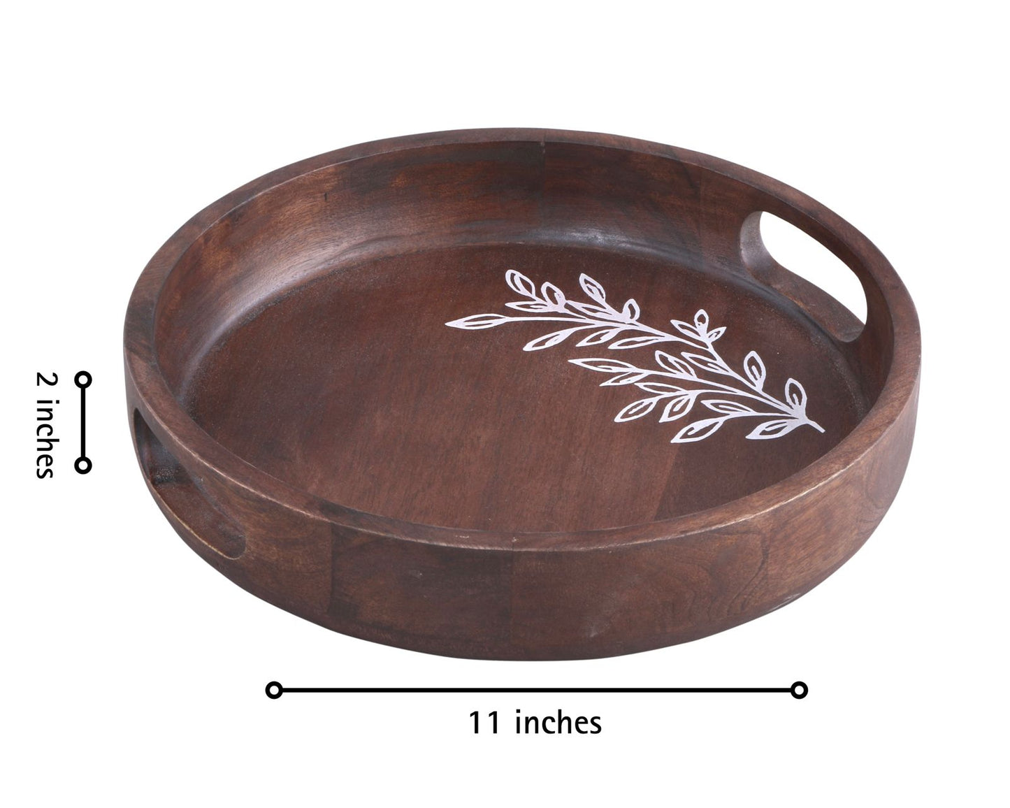 LUXE Round Wooden tray (With 4 FREE Coasters)