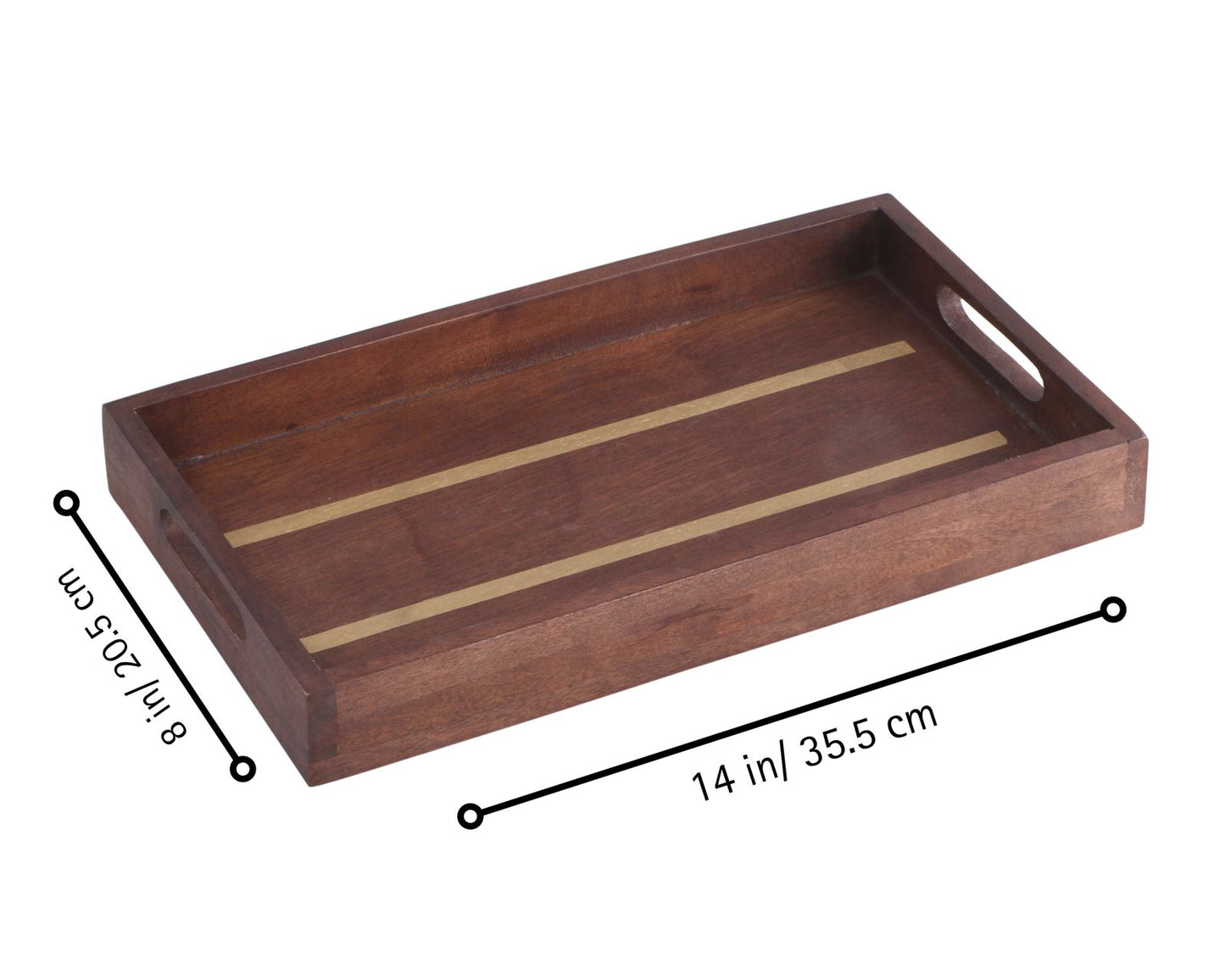 Luxe Rectangular Wooden Tray (With 4 FREE Wooden Coasters)