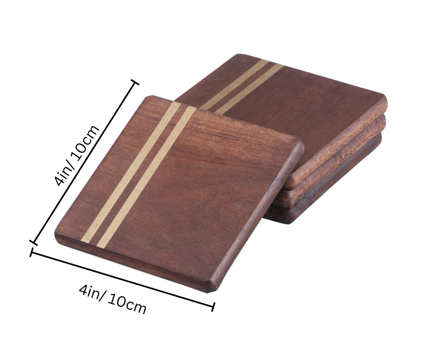 Luxe Rectangular Wooden Tray (With 4 FREE Wooden Coasters)