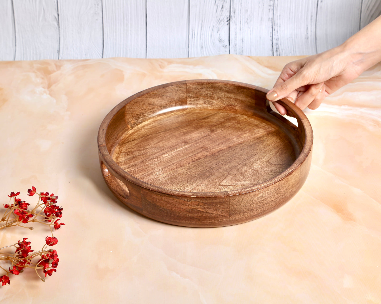 Round Wooden Tray
