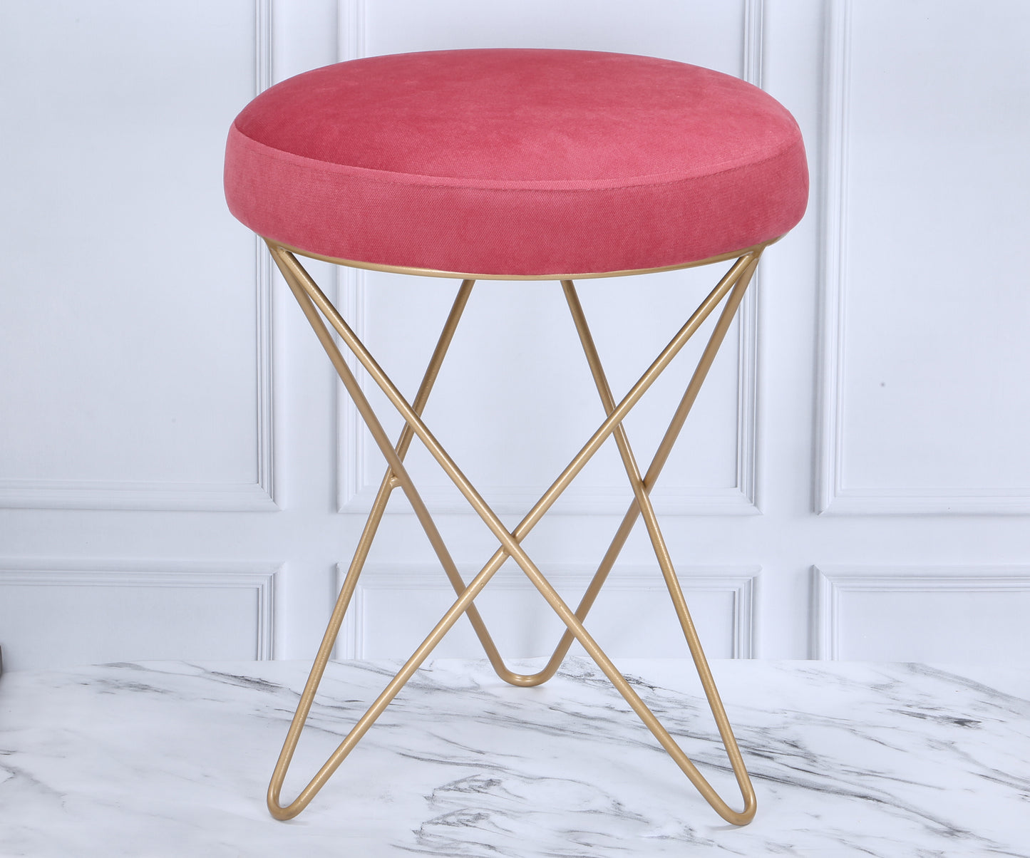 POOKIE Metal Ottoman Stool