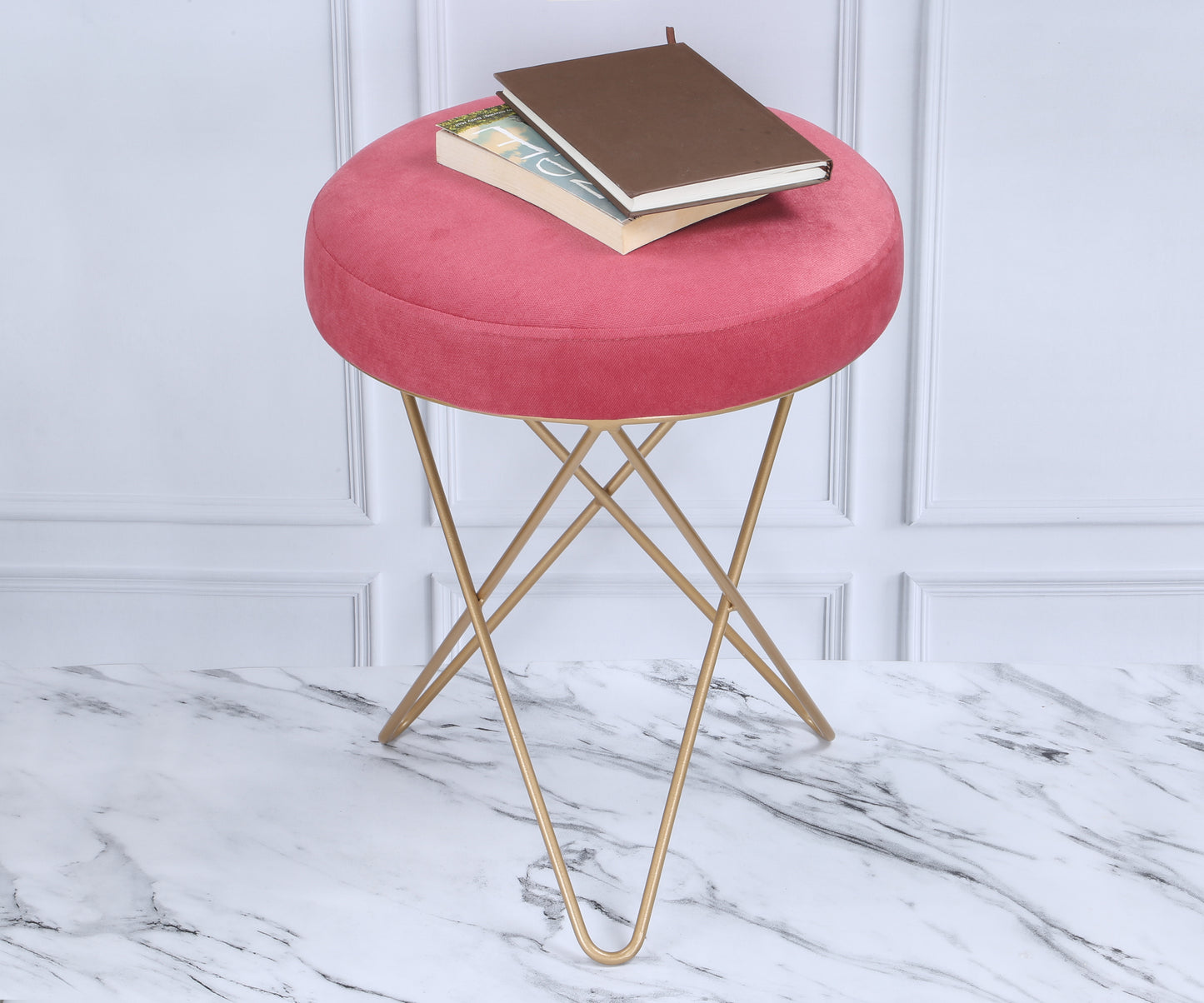 POOKIE Metal Ottoman Stool