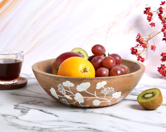 Lily wooden Fruit bowl
