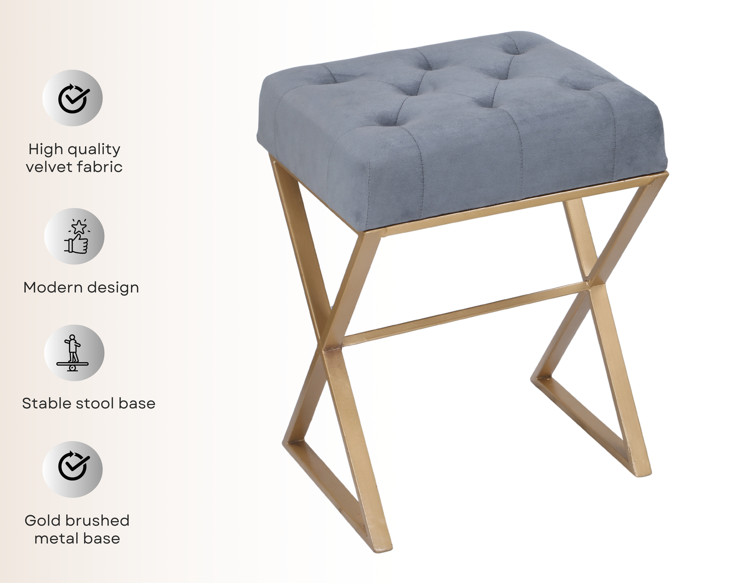 MIRA Metal Ottoman Stool