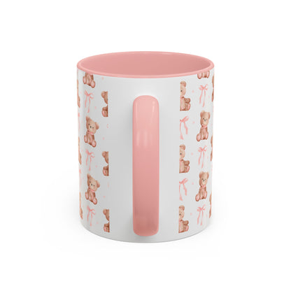 Teddy Bear With Pink Bow Ceramic Mug || 350ML