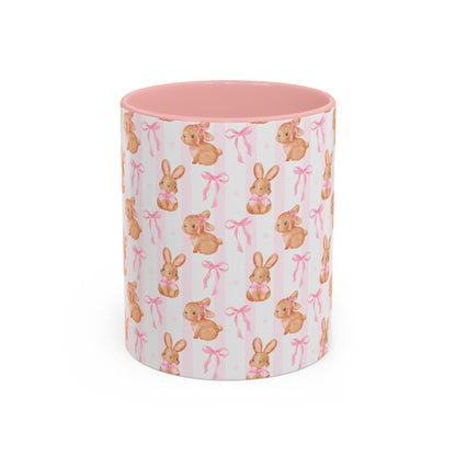 Bunny with Pink bow ceramic mug || 350ML