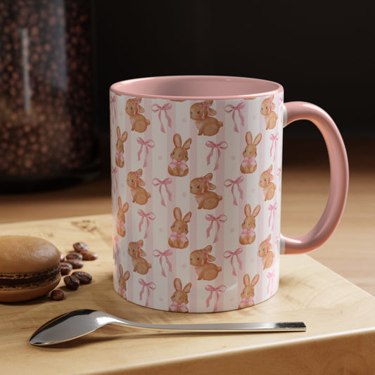 Bunny with Pink bow ceramic mug || 350ML