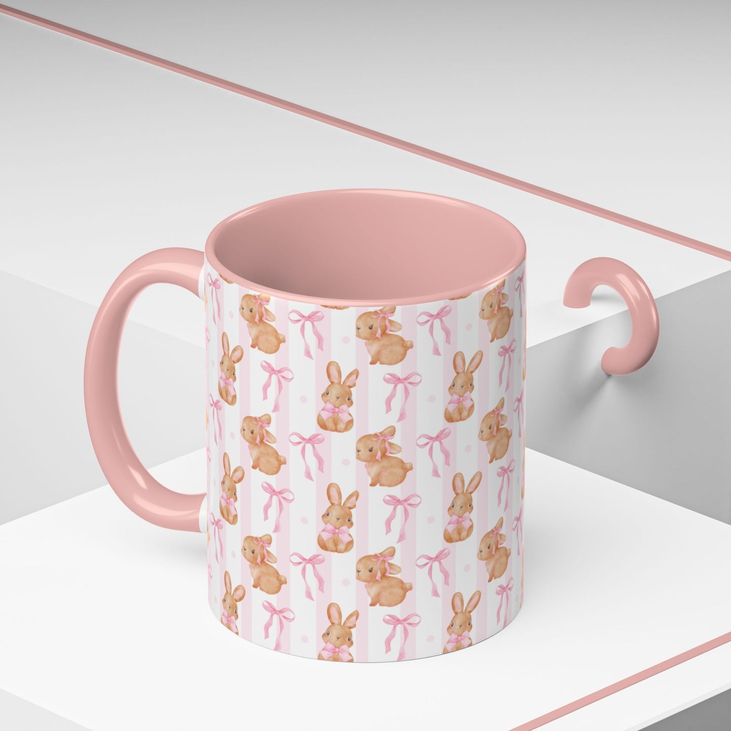 Bunny with Pink bow ceramic mug || 350ML