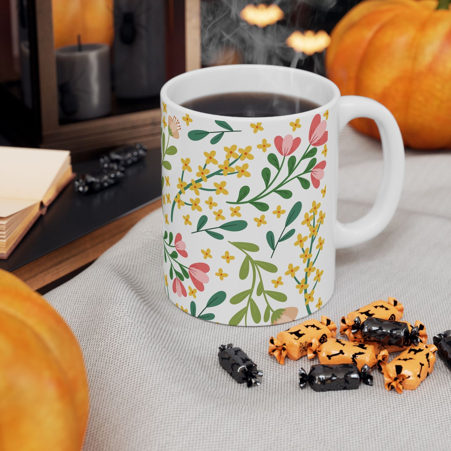 Leaf Print Ceramic Mug || 350ML