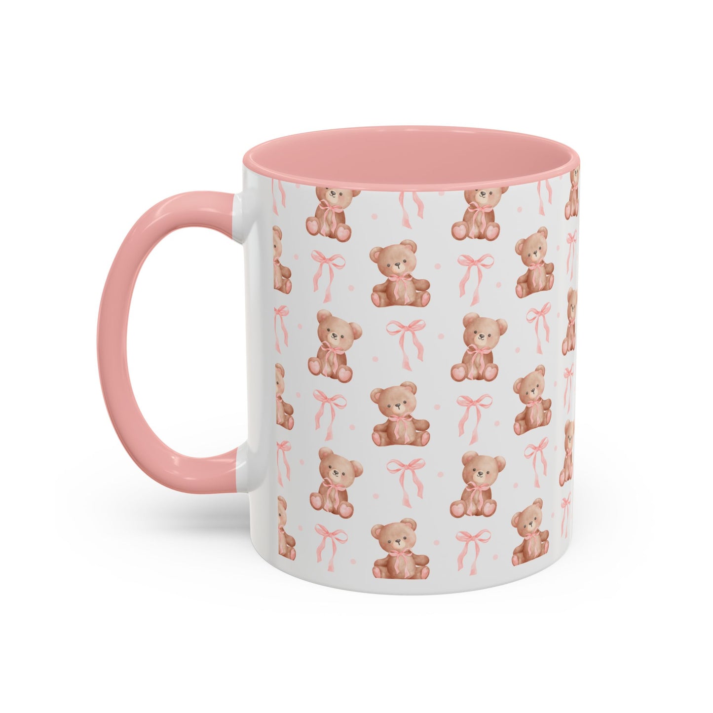 Teddy Bear With Pink Bow Ceramic Mug || 350ML