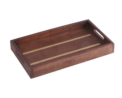 Luxe Rectangular Wooden Tray (With 4 FREE Wooden Coasters)