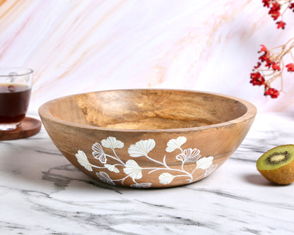 Lily wooden Fruit bowl
