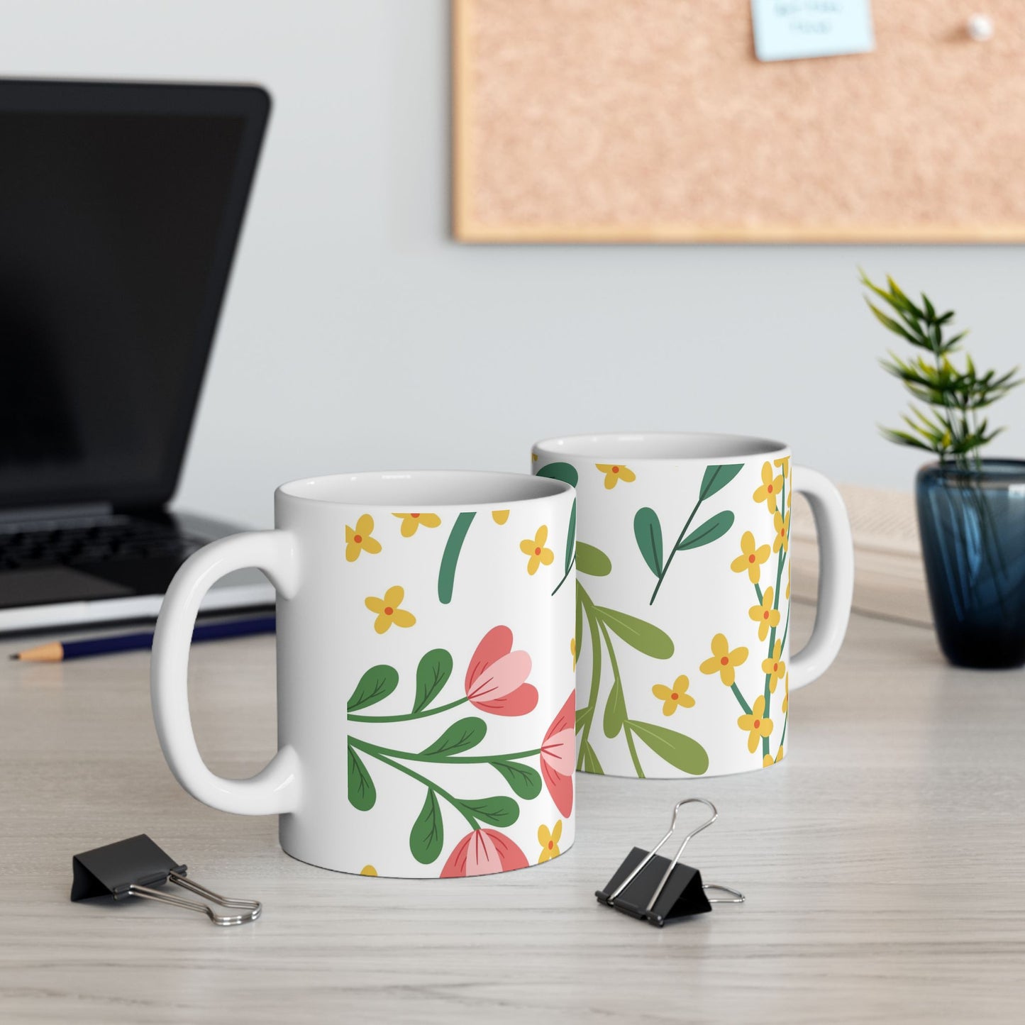 Leaf Print Ceramic Mug || 350ML