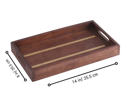 Luxe Rectangular Wooden Tray (With 4 FREE Wooden Coasters)