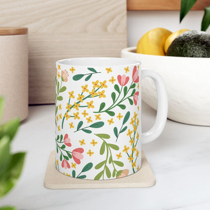 Leaf Print Ceramic Mug || 350ML