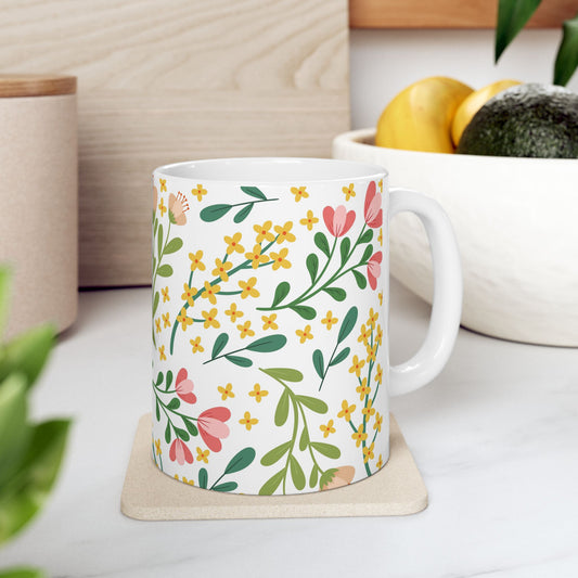 Leaf Print Ceramic Mug || 350ML