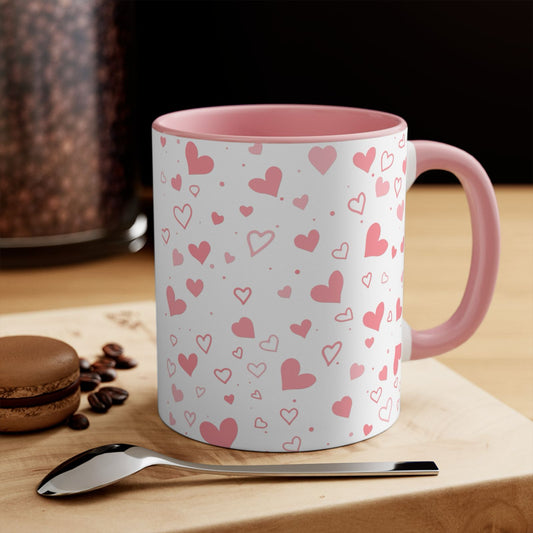 Pink hearts Ceramic Mug || 350ML